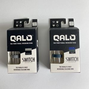 2 x Qalo Functional Womens Wedding Ring Switch Reversible Size 10 Silicone